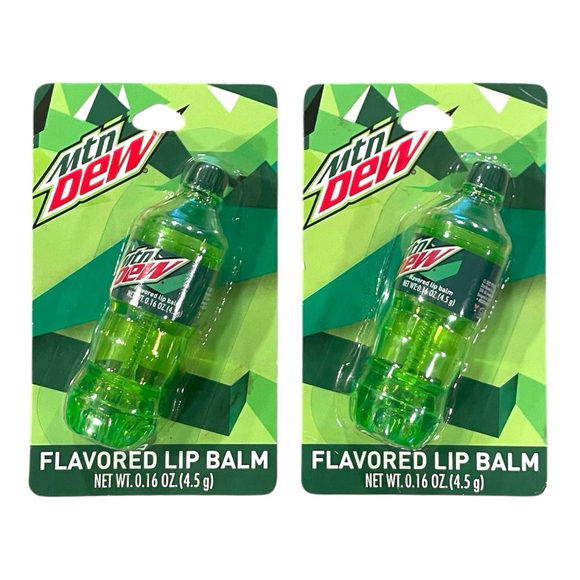 Mountain Dew Other - Lot of 2 Mt Dew Flavored Lip Balm Mini Bottle Soda Pop .16 Oz Fun NEW